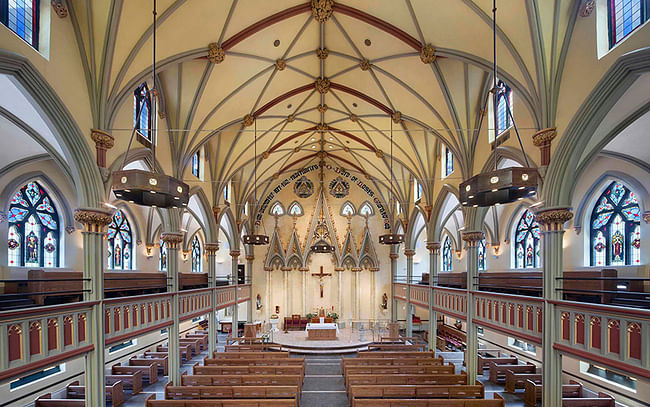 Religious Architecture, Renovation - Honor: Acheson Doyle Partners, PC - Church of St. Brigid in St. Emeric in New York, NY. Image courtesy of 2013 Faith & Form/IFRAA Awards Program.