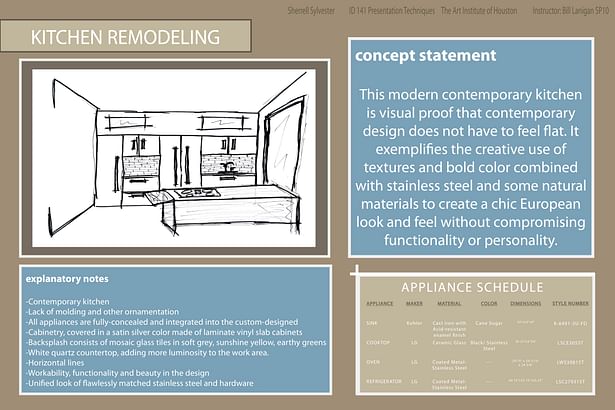 KITCHEN REMODEL - Presentation Techniques created in Adobe Illustrator