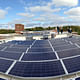 Solar panels on roof, Bancroft School project. Photo credit BNIM.