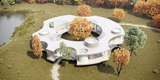 Round Retreat Spa House, Kurzeme, Latvia by UnitedLAB, 2017. Image courtesy of the Chicago Athenaeum: Museum of Architecture and Design