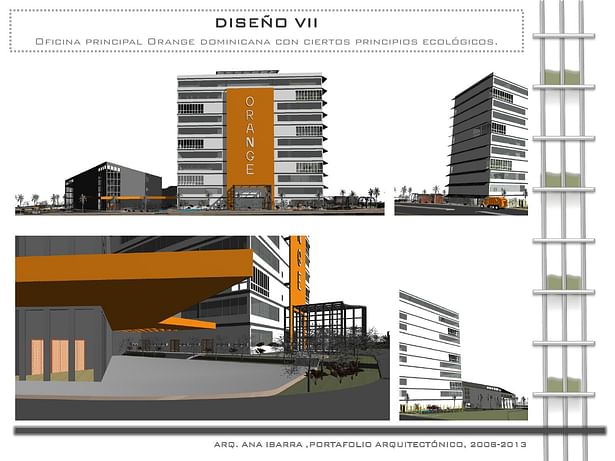 Main building for Orange Dominicana with some ecological principles - 3D images Outdoors