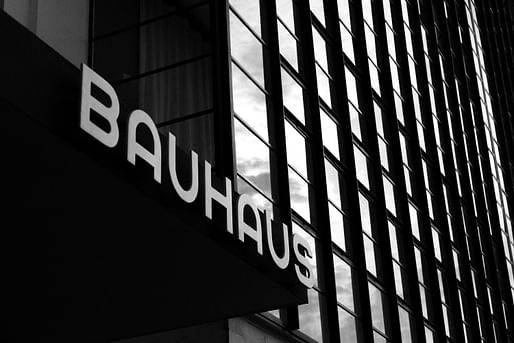 Signage at the Walter Gropius-designed Bauhaus Building in Dessau-Roßlau, Germany. Photo: Moritz Kindler/Unsplash.