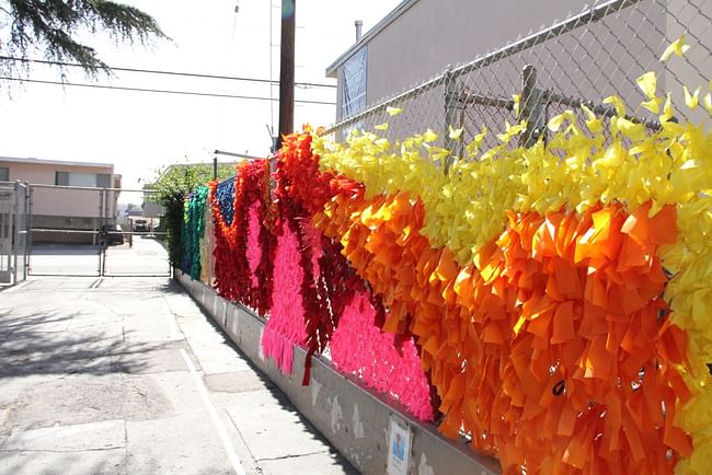 The 3-D mural was made of UV-resistant fabrics in an array of vibrant colors. Photo courtesy of Dana Bauer and CWC-H. 