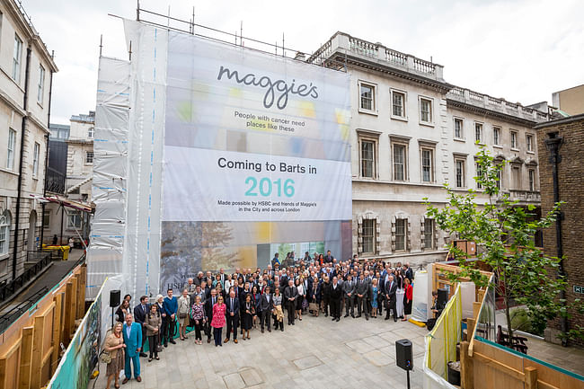 Friends of Maggie's in the City and across London celebrate the start of construction of the Maggie's Centre for Cancer in Barts. Photo courtesy of Steven Holl Architects.