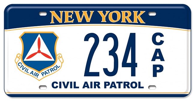 Civil Air Patrol custom plate. Image via dmv.ny.gov