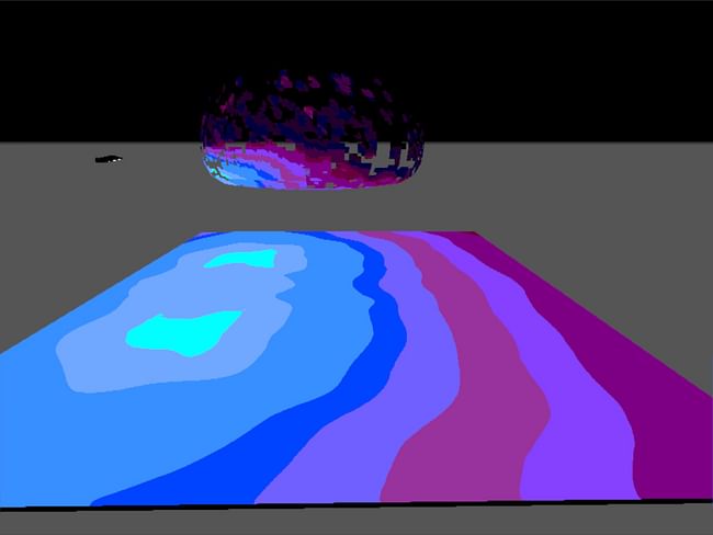 Post top lighting False color rendering