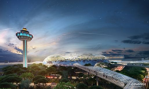 Rendering of the Jewel Changi Airport designed by Safdie Architects. Image via Wikipedia.