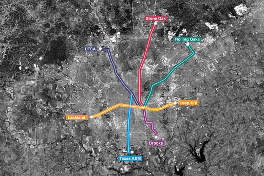 A Taxonomy of Vacancy: The research will focus on seven commercial strips that align with VIA Metropolitan Transit's 2040 Long Range Plan for BRT and LRT. Image: © Ian Caine. Courtesy of the SOM Foundation.