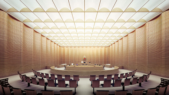 SSC, courtroom, interior view (Image: Serie Architects)