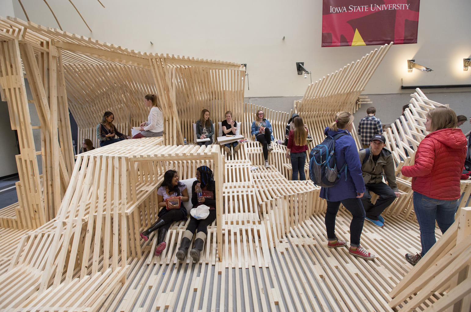 Architecture students' Dunescapeinspired designbuild project