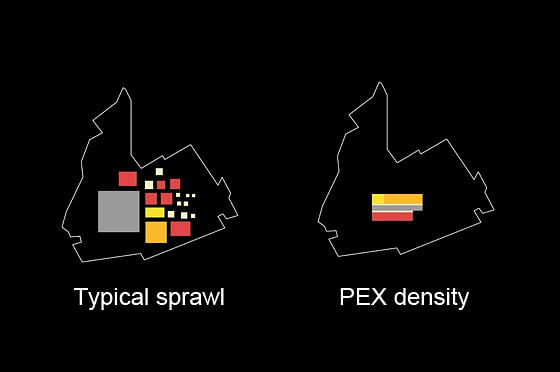 Diagram, sprawl vs. density (Image: OMA)