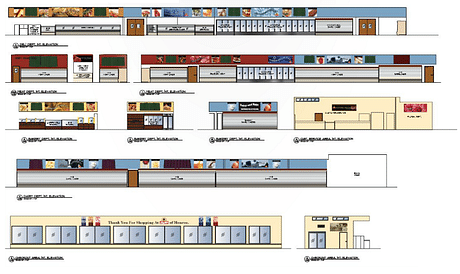 CREATING 2D INTERIOR ELEVATIONS for a major Supermarket chain in the USA - outsourcing works