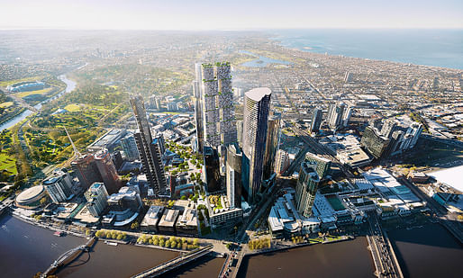 The Lanescraper proposal by BIG, located in Melbourne, AU. Image: BIG. 