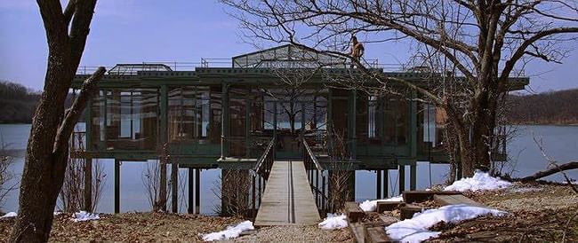 The Lake House, modern homes: The Lake House is a fictional home designed by Nathan Crowley for the film of the same name. The film starred Sandra Bullock and Keanu Reeves.