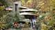 Frank Lloyd Wright's Fallingwater, as transformed by the 'trippy' filter.