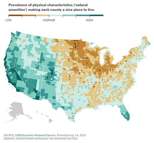 Screenshot of the interactive graphic by Christopher Ingraham/The Washington Post (Source: USDA Economic Research Service)