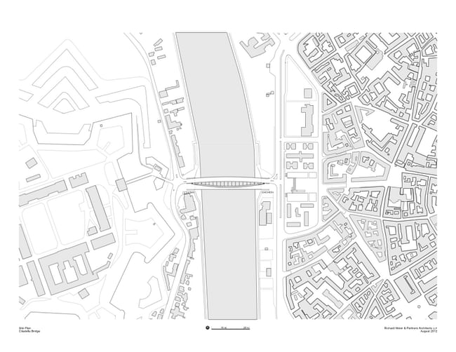 Citadella Bridge, Site Plan. Image Courtesy Richard Meier & Partners Architects.