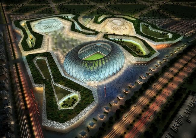 The Al-Wakrah Stadium will be renovated to increase its seating capacity from 20,000 to 45,000. The new design comes from Speer's Frankfurt-based architecture firm via AS&P/ hhvision