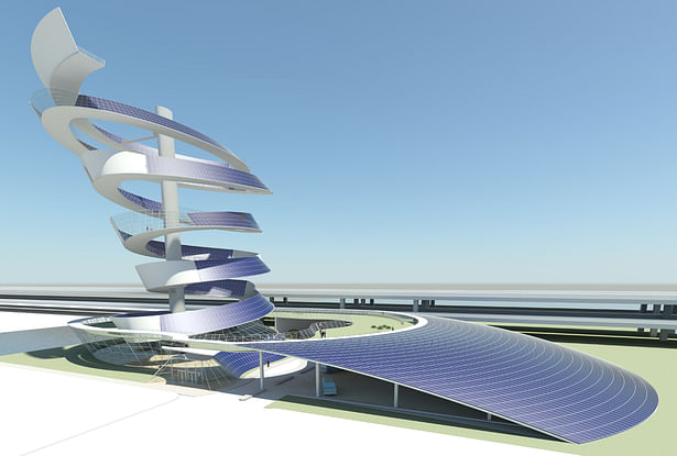 Solar Spiral for Chicago Spire site, sustainable design urban mixed use PV Power Plant