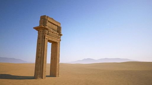 A 3D model of the grand archway is all that's left of Palmyra's ancient Temple of Baal Shamin - destroyed by ISIS militants with "a large quantity of explosives" in August 2015. (Image: The Institute of Digital Archaeology, via newsweek.com)