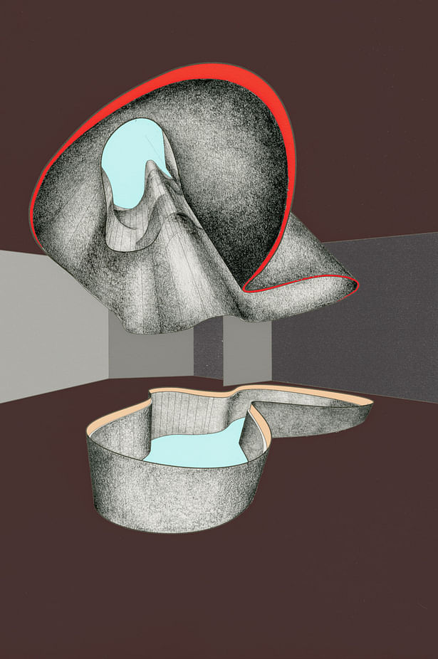 Owen Nichols - Perspective showing central void in an introvert's apartment