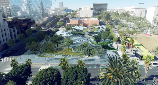 An image from the proposal by Mia Lehrer Associates + OMA. Credit: Mia Lehrer Associates + OMA via City of Los Angeles