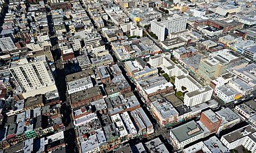 San Francisco's Chinatown - one of the most densely populated parts of the city. Bidding wars and multiple applications are now common in the city for both buys and lets. (The Guardian; Photograph: Michael Layefsky/Flickr Vision)
