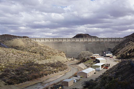 The Elephant Butte Dam, the main infrastructure that holds back the Rio Grande.