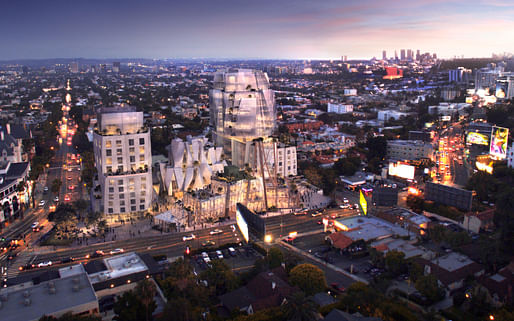 Rendering of Frank Gehry's 8150 Sunset Boulevard courtesy Visualhouse.