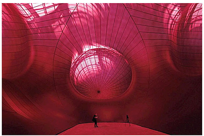 Interior of Anish Kapoor's Leviathan