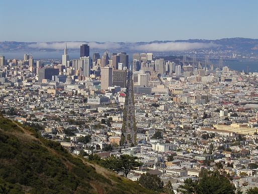 San Francisco, centered on Market Street. Image via Wikipedia.