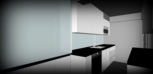 Rendering based on the final design with all the kitchen appliances