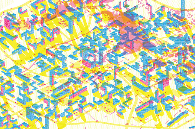 Pixel City, credit Hannah Hortick. Intended to be viewed with color-filters or 3D glasses. Image courtesy of Alexander Eisenschmidt.
