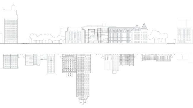 View of both sides of Columbus Avenue from 81st Street to 77th Street. Courtesy of Studio Gang Architects 