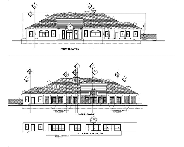 This is the houses front and back elevations. 