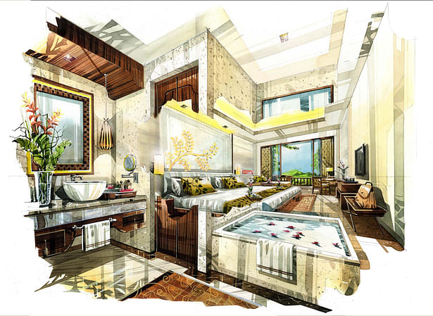 Standard King guest room rendering