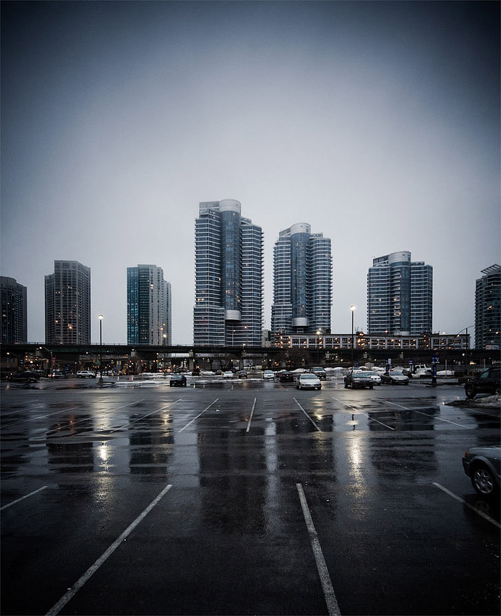 Glass towers and Gardiner Expressway, Toronto, ON © Sam Javanrouh