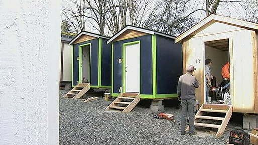 The tiny house village in Seattle, built by the Lutheran Church of the Good Shepherd (image via kirotv.com) 