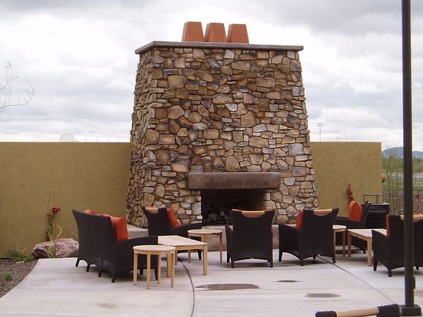 example of outdoor seating w/ fireplace