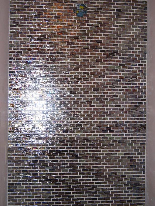 Half bath full wall glass tile