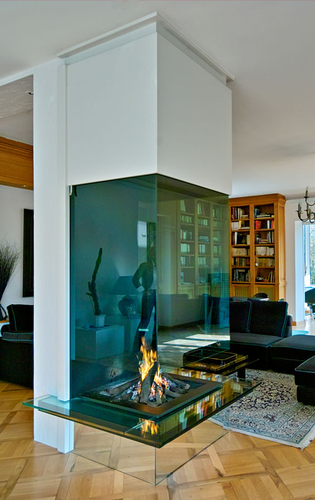 Bloch Design suspended fireplace 1