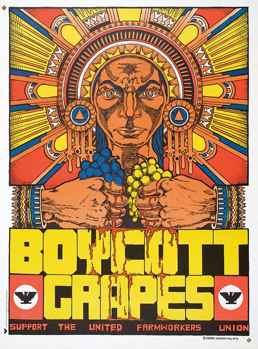 Xavier Viramontes, Boycott Grapes, 1973, Oakland Museum of California, All of Us or None Archive, gift of the Rossman family, © 2017 Xavier Viramontes.