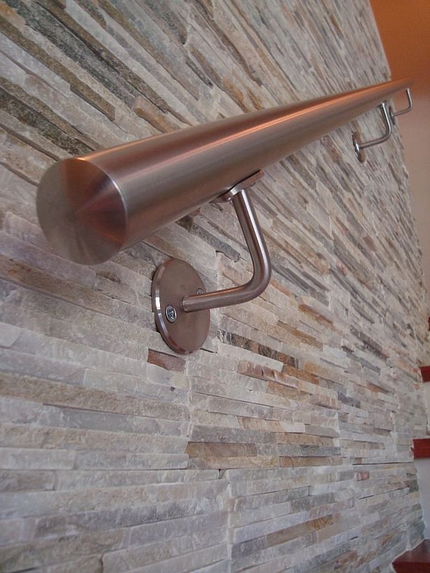 Wall Mounted Stainless Steel Handrail in a Brushed finish.