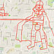 The art is already inside the city—you just have to expose it: Stephen Lund GPS-doodled this Dark Lord of the Sith onto the grid of Victoria, BC. (Image via gpsdoodles.com)