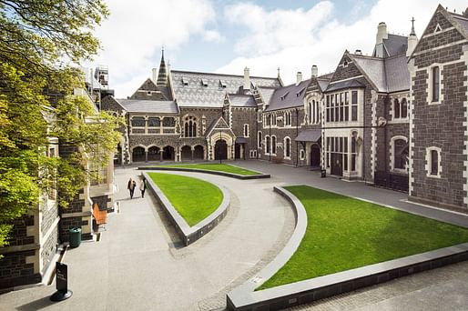 Christchurch Arts Centre Clock Tower & Great Hall by Warren and Mahoney Architects. Photo: Sarah Rowlands.