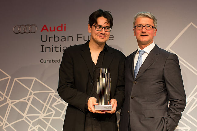 The Audi Urban Future Award 2012 is presented to Eric Höweler of Höweler+Yoon Architecture © Audi Urban Future Initiative