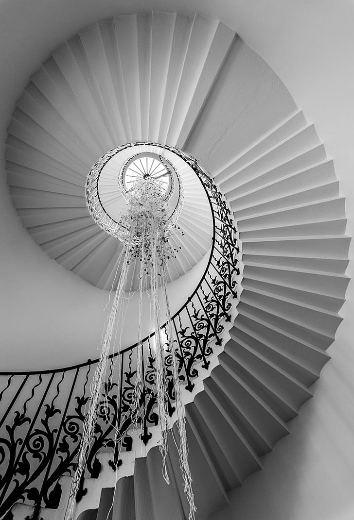 The Tulip Staircase, Queen's House, London. Architect: Inigo Jones. © Edward Neumann / EMCN
