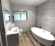 Main Bathroom in a Bungalow