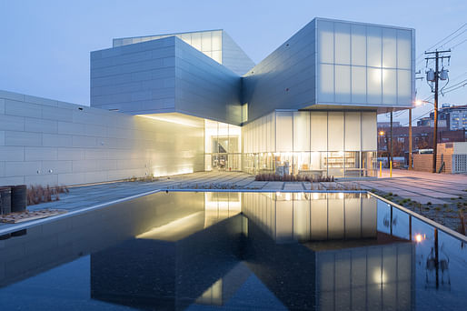 View of the Institute for Contemporary Art at VCU Garden at dusk. Image: Iwan Baan.
